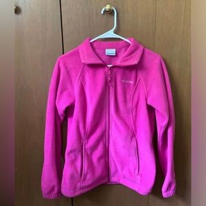 Columbia pink fleece full zip Women’s size S